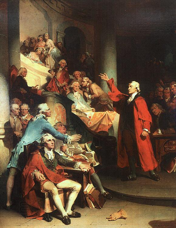 Peter F Rothermel Patrick Henry in the House of Burgesses of Virginia, Delivering his Celebrated Speech Against the St